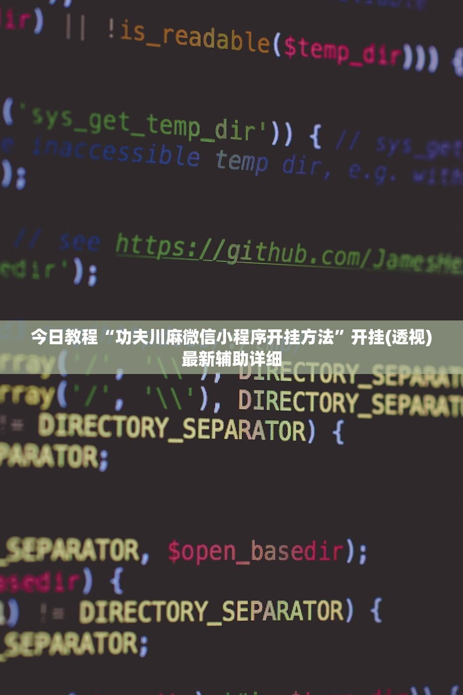 今日教程“功夫川麻微信小程序开挂方法”开挂(透视)最新辅助详细